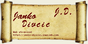 Janko Divčić vizit kartica